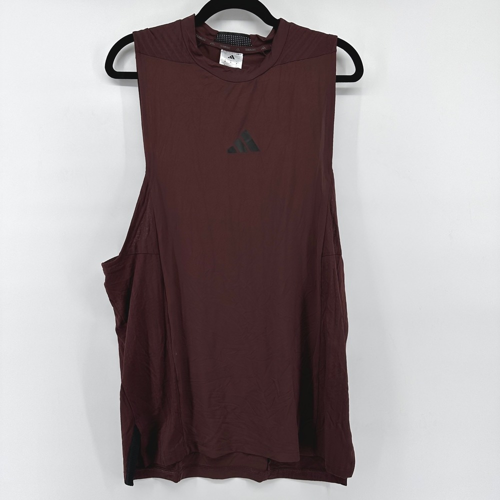 Adidas Mens Climacool+ Sleeveless Training Shirt Burgundy JI8173 Size Large NWT